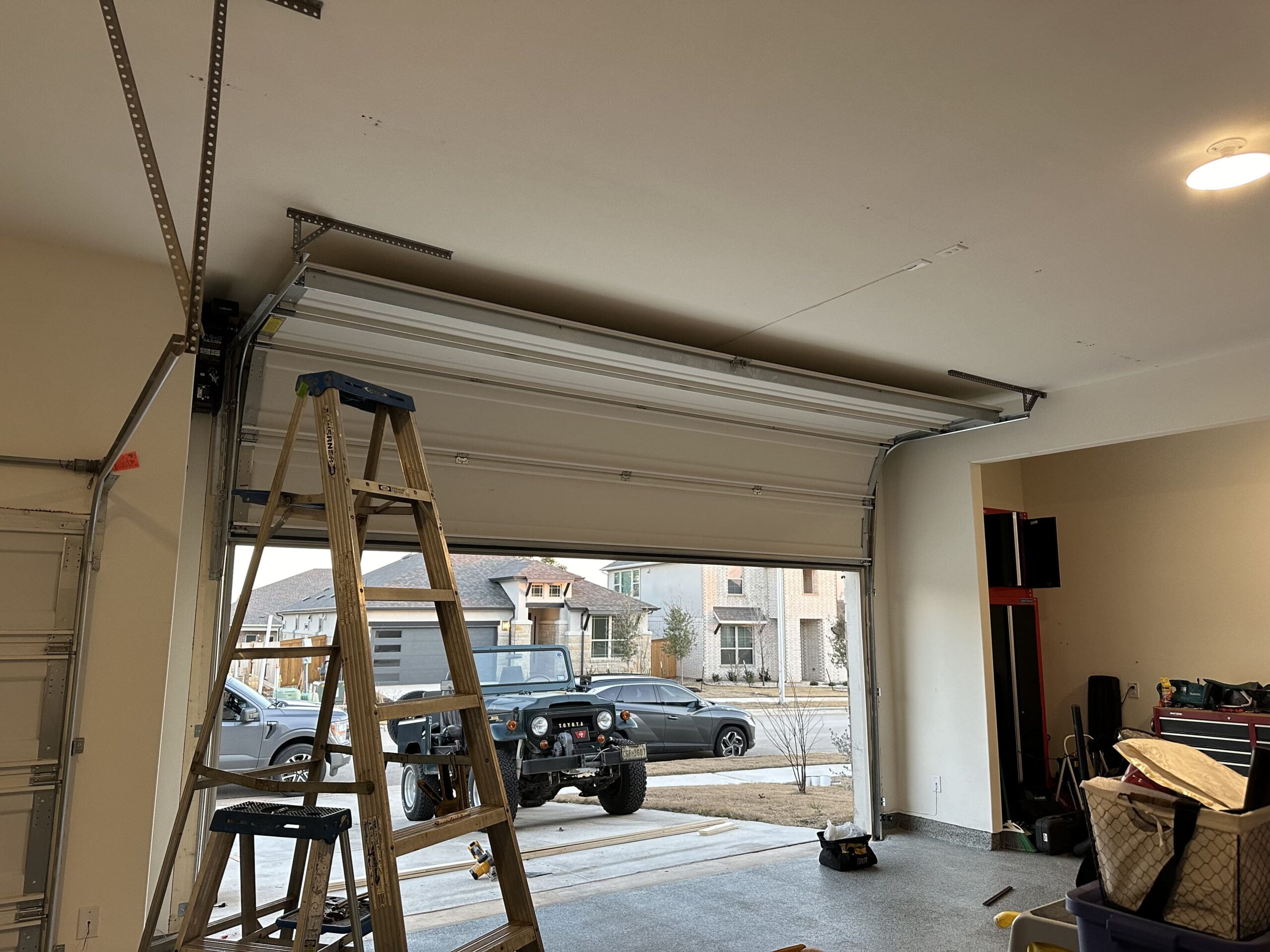 quite-garage-door long panel home garage door