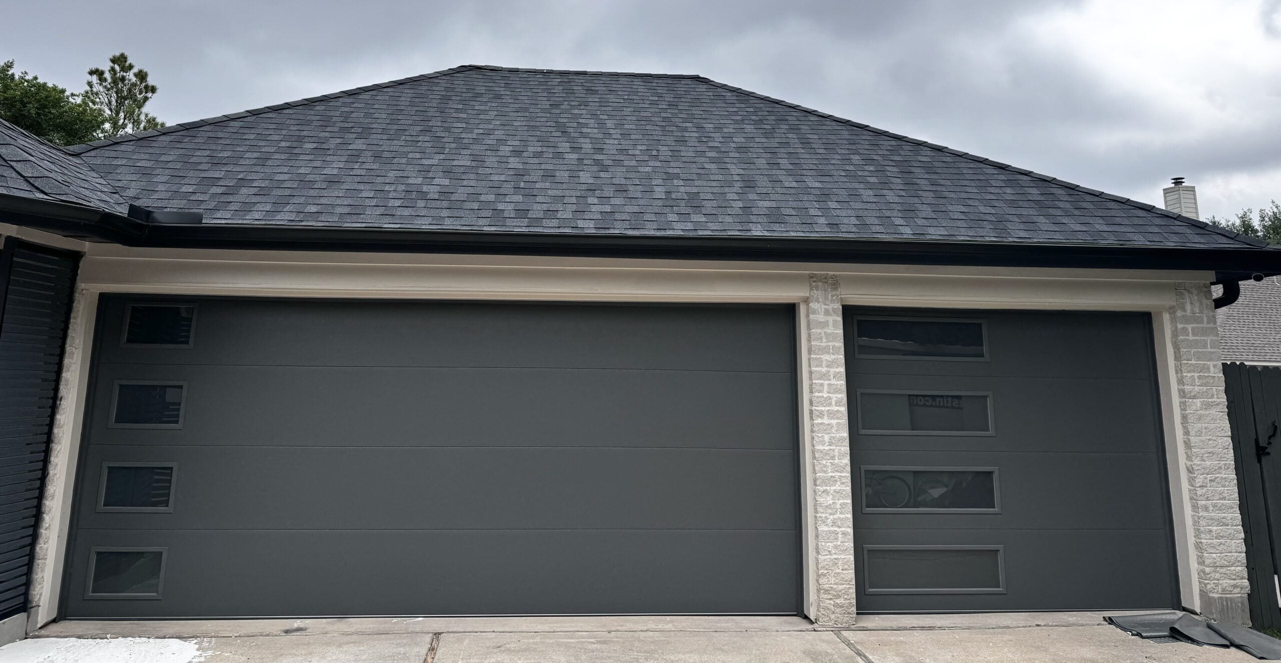 flush-panel-garage-doors-ext interior frosted window flush panel garage door